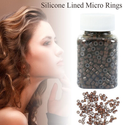 

1000pcs Silicone Hair Extension Ring Silicone Lined Micro Rings Beads for Hair Extensions
