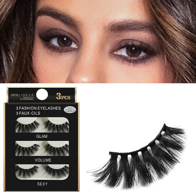 

〖Follure〗3 Pairs 3D Long False Eyelashes Makeup Natural Fake Thick Black Eye Lashes