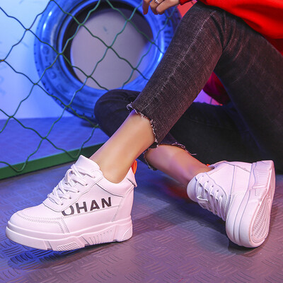 

Increased small white tide shoes female 2019 summer summer new autumn shoes wild thick bottom increased net red&white shoes autumn