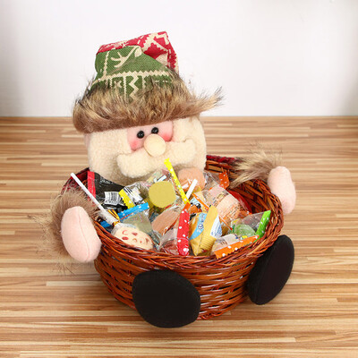 

Siaonvr Christmas Candy Storage Basket Decoration Santa Claus Storage Basket Gift