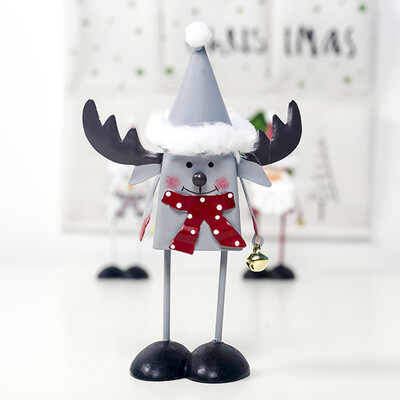 

Christmas Decoration Painted Wrought Iron Santa Claus Ornaments Creative Christmas Elk Table Pendulum
