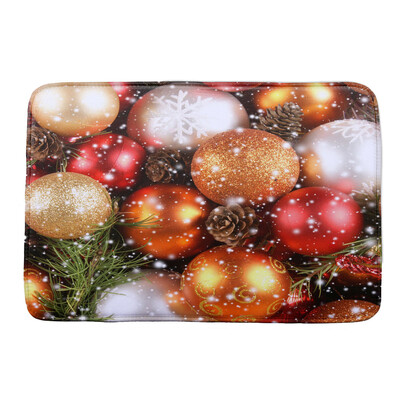 

Gobestart Christmas HD Printed Non-Slip Bath Mat Absorbent Home Decor D