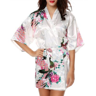 

Sexy Women Silk Satin Kimono Robe Bathrobe Nightgown Loungewear