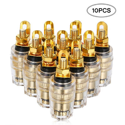 

4mm Gold Plated Banana Plug Pin Socket Connector Terminal Binding Post for Amplifier Loudspeaker 10Pcs RedBlack