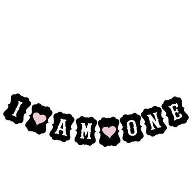 

FUNNYBUNNY Sweet Heart First Birthday Cake Topper -"One"- Decoration & First Birthday-"I Am One"- Banner For Baby Girl