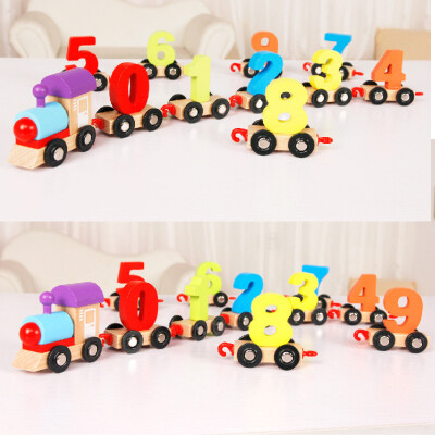 

YIWULAMini Digital Train Wooden Alphabet Number Educational Toys Railway Tools For Kid