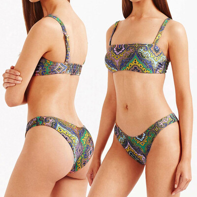 

Roseonmyhand Women Push-up Padded Bra Weaving Printed Bikini Set Swimsuit Swimwear Bathing