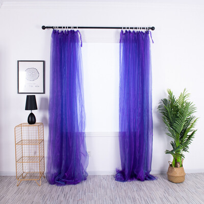 

Gobestart 2Pcs Sheer Curtain Tulle Window Treatment Voile Birthday Wedding Festive Decor