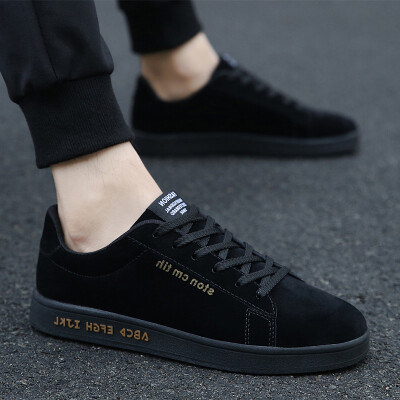 

Mens Shoes Autumn New Korean Sports&Leisure Shoes Black Board Shoes