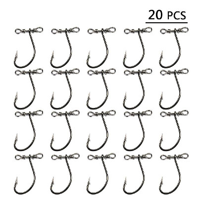 

10PCS 20PCS Barbed Fishing Hook Carbon Steel Fishing Hook Worm Soft Bait Hooks Jig Fishing Hooks with Swivel