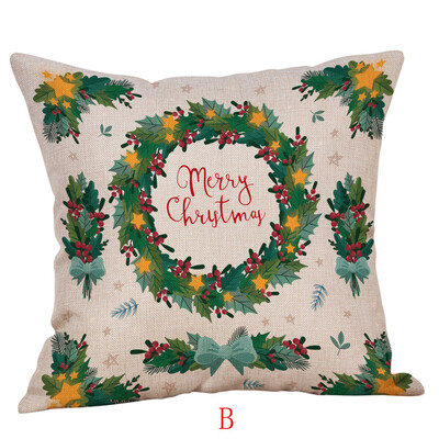 

Tailored Happy Christmas Pillow Cases Linen Sofa Cushion Cover Home Decor Pillow Case