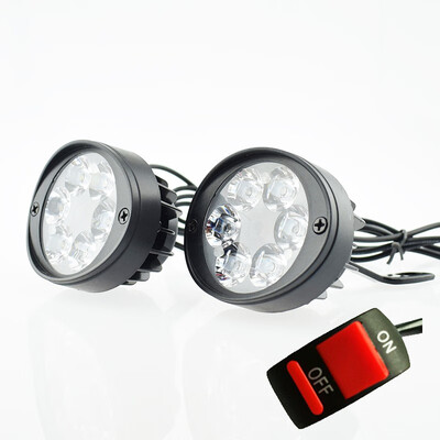 

2pcs motorcycles Side Mirror LED Headlight Auxiliary Work Lights 6500K White lighting Motorbike headlamp fog lamp spotlights