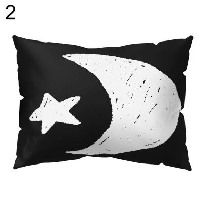 

Black White Heart Circle Throw Pillow Case Cushion Cover Sofa Bedding Articles