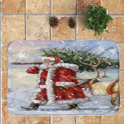 

Toponeto Christmas Festival Entrance Door Bathroom Mat Indoor Bath Decor