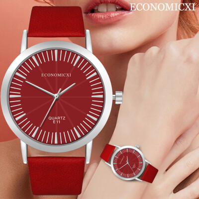 

RM ECONOMICXI Sleek Minimalist Dial Round Belt Womens Watch Jewelry Gift E11-U