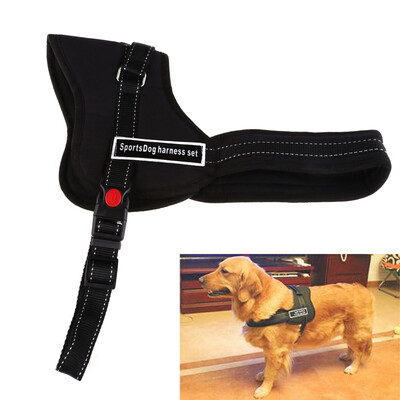 

Comfortable Medium Large Size Dog Pet Adjustable Soft Chest Harness Black