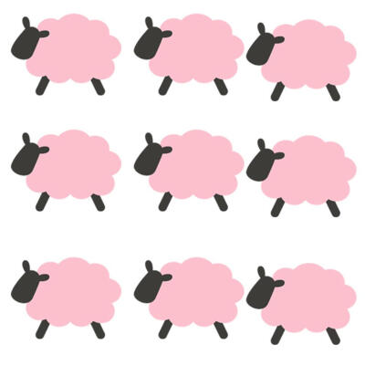 

Lovely Sheep Ice Cream Pattern Vinyl Wall Art Stickers Nursery Room Decor