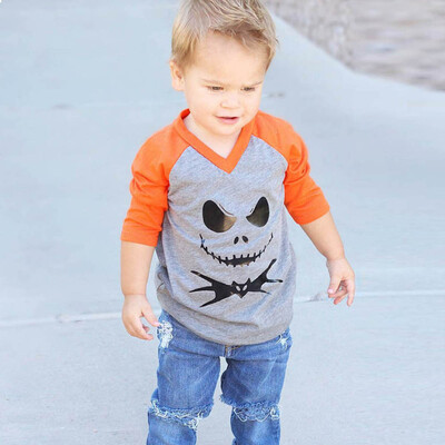 

Toddler Baby Girls Cartoon Devil Print Long Sleeve T-Shirt Top Halloween Blouse