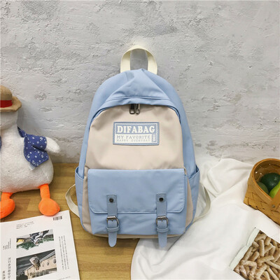 

Bag girl Korean version of high school inthe wind ancient sense girl son campus backpack simple hit color shoulder bag
