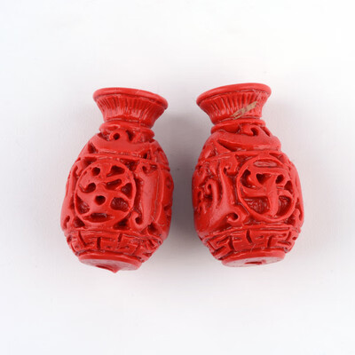 

Carved Cinnabar Beads Flagon FireBrick 225x14x14mm Hole 2mm