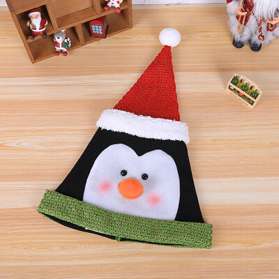 

Tailored New Christmas Holiday Stars Print Xmas Cap For Santa Claus Gifts Nonwoven Cap