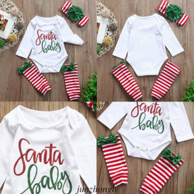 

Baby Boy Girl First Xmas Clothes Romper Socks Pants Leggings Hat Outfit Set