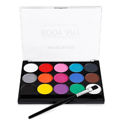 

Face Paint Kit Professional Water Based Body Paint 15 Colors Washable Non-Toxic Paints 1 Paintbrush for Kid Sensitive Skin Hallowe