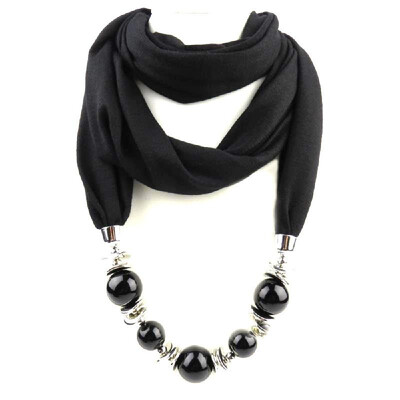 

Fashionable Elegant Pendant Scarf Necklace Bohemia Chiffon Scarves Pendants Jewelry Foulard Female Accessories For Women Multicolo