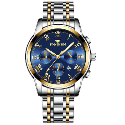 

Universal Luminous Calendar Fashion Business Sport Stainless Steel Wristwatch Waterproof Gift Multifunctional Watch