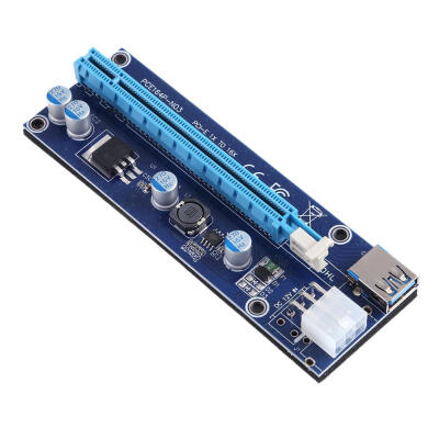 

PCI-E 1x to 16x Video Card Extender Card with 6Pin Power Cable USB30 Port