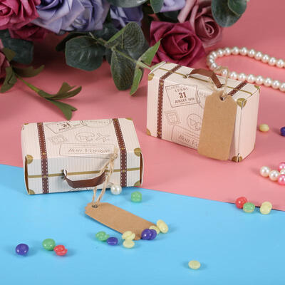 

Greensen 50pcs Set Novel Mini Suitcase Elegant Portable Cardboard Candy Gift Box Wedding Party Birthday