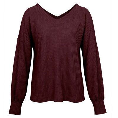 

Womens Long Sleeve Loose Winter Warm Casual Jumper Pullover Tops V Neck T Shirt