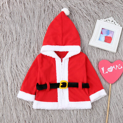 

Infant Baby Boys Girls Christmas XMAS Fleece Hooded Tops Coat Pullover Outfits