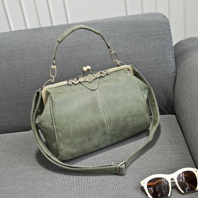 

2017 new brand vintage bags retro PU leather tote bag women messenger bags small green clutch ladies shoulder handbags