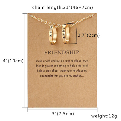 

Friendship Card Couple Necklace for Women&Men 2pcs LOVE YOU Broken Heart Pendant Paired Necklace Valentines Day Gift