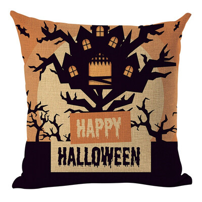 

Halloween Multi Designs Decorative Throw Pillow Cover Flax Square Pillow Case Witch for Home Bar Halloween Hot Selling Supplies