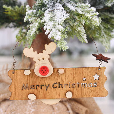 

〖Follure〗Christmas Wooden Openwork Letter Elk Pendant Xmas Tree Hanging Decorations