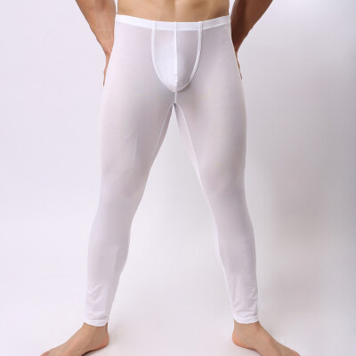 

Tailored Mens Ice Silk Sexy Solid Color Breathable Youth Ice Silk Trousers