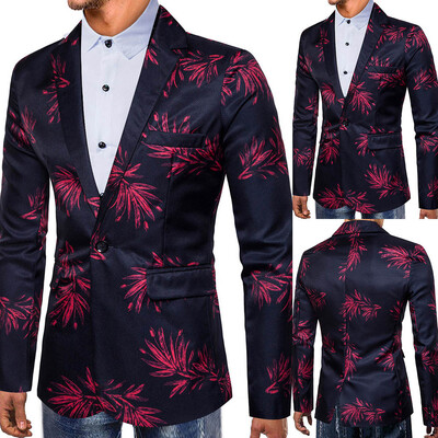 

Gobestart Fashion Men Autumn Winter Printed Long Sleeve Coat Outwear Top Blouse