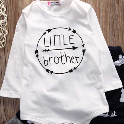 

Newborn Infant Baby Boy Letter Print Romper TopsPants Outfits Clothes Set Suit