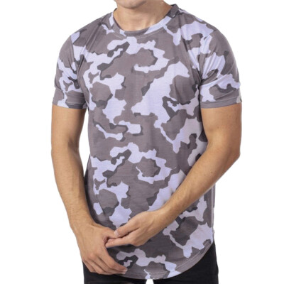 

Toponeto Mens Summer Slim Casual Print Camouflage O-Neck Fit Short Sleeve Top Blouse