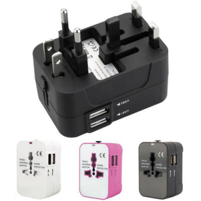 

International World Wide Universal Travel Plug Multi Charger Adapter 2 USB PORT