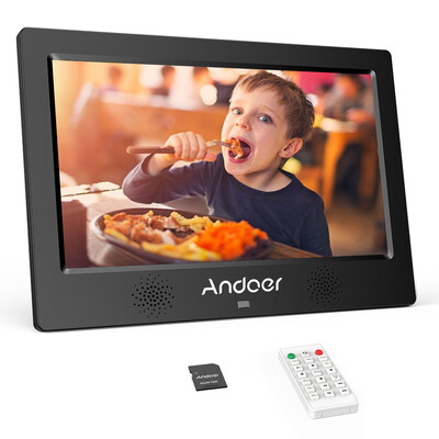 

Andoer 101 Inch Digital Photo Picture Frame 1024600 Resolution TFT-LED Screen Support CalendarClockAlarm ClockPhotoMusicVid