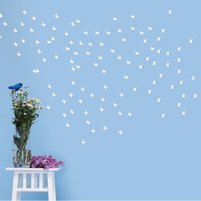 

〖Follure〗30pcs Stars Sky 3D Mirror Sticker Wall Room Removable Decal Decor Art Mural DIY