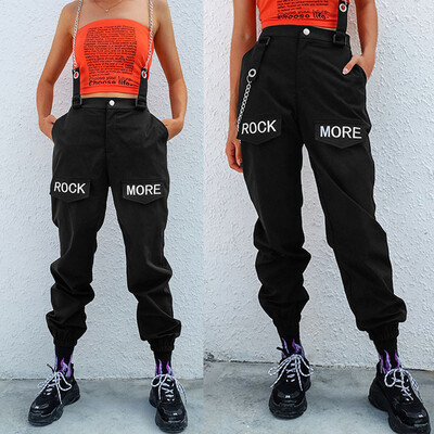 

Tailored Women Link Chain Street Wear Trousers Loose Joggers High Waist Pants Sweatpants