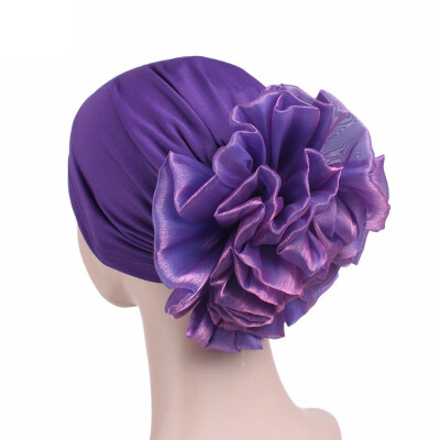 

2019 Fashion Women Head Wrap Headscarf Muslim Flower Elastic Hat Cover Free Size