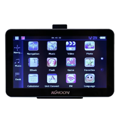 

KKmoon 7" Portable HD Screen GPS Navigator 128MB RAM 4GB ROM MP3 FM Video Play Car Entertainment System with Back Support Free Ma