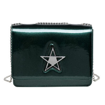 

Leather Lacquer Chain Shoulder Bags Flap Star Pattern Women Messenger Bags