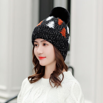 

Hat Womens winter Korean fashion all kinds of plush warm autumn&winter cycling womens sweet&lovely knitting wool hat