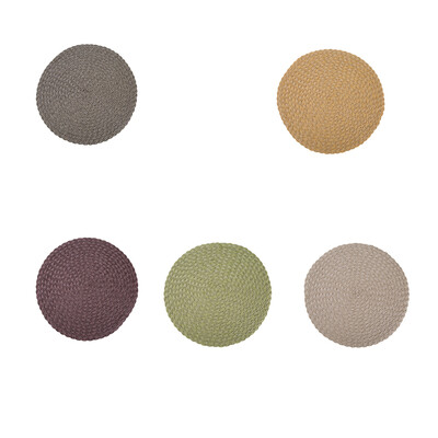 

PP Woven Round Dining Table Mat Insulation Anti-Slip Placemats Disc Bowl Servings Pads Coaster